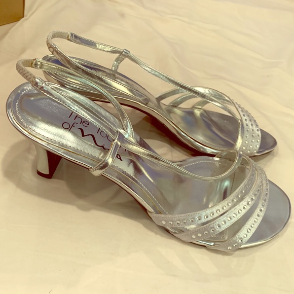 silver formal sandals